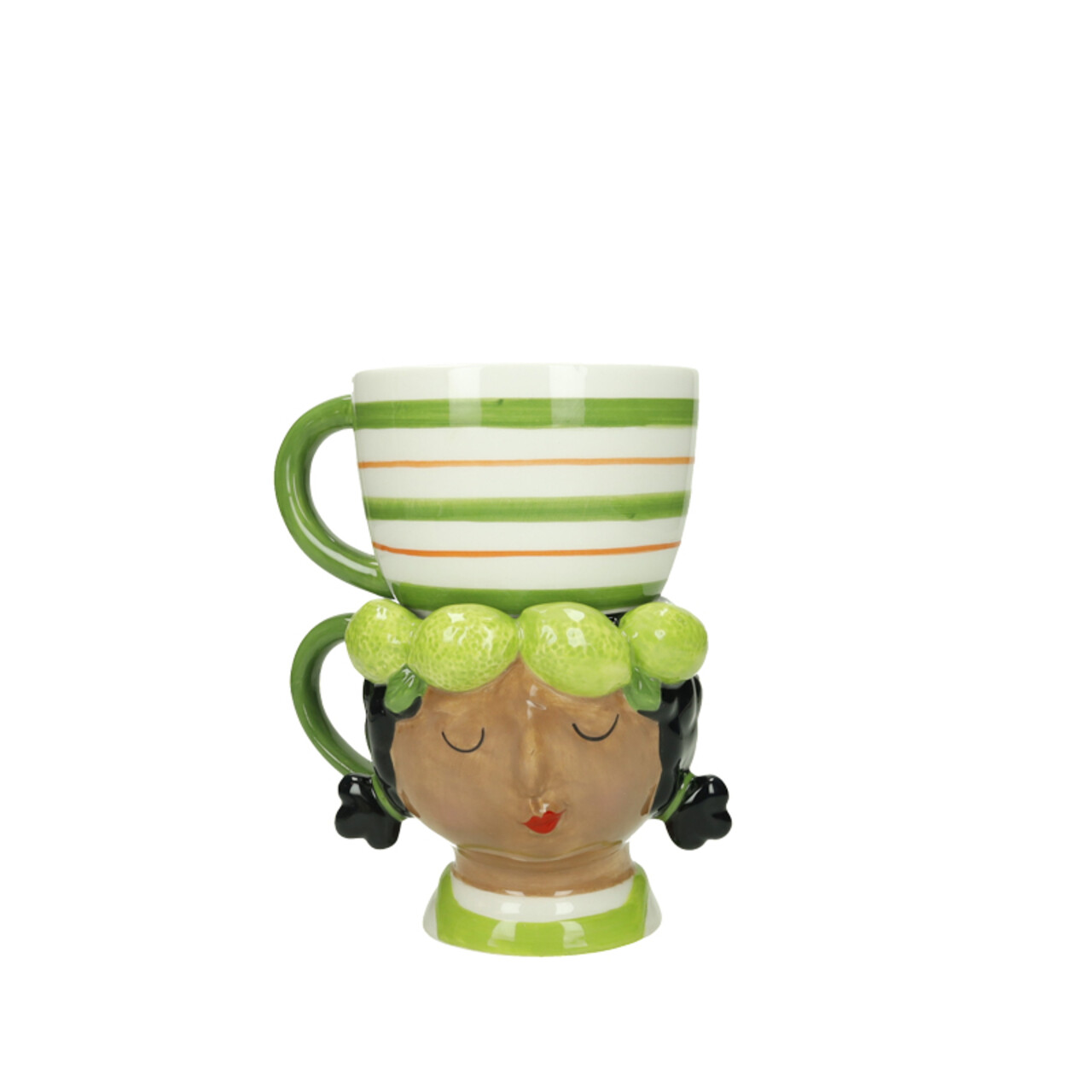 Set 2 cesti, Lime Double Lady, Brandani, 10.5x17.5 cm, dolomit - imagine 3